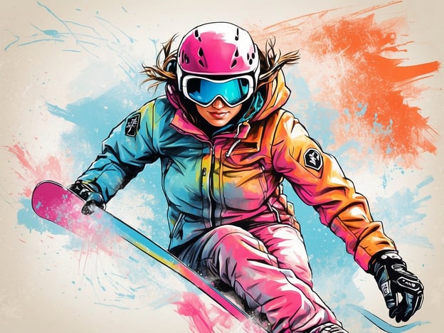 Auf dem Bild ist eine Snowboarderin zu sehen, die in einem dynamischen Moment auf ihrem Snowboard fährt. Sie trägt eine auffällige, bunte Jacke sowie eine Skibrille und Helm. Ihre Pose vermittelt Geschwindigkeit und Beweglichkeit.Für ältere Snowboarder wäre spezielle Ausrüstung wichtig, die auf ihre Bedürfnisse abgestimmt ist. Dazu gehören:1. **Weicherer Flex**: Boards mit weicherem Flex erleichtern das Fahren und bieten mehr Komfort.2. **Breitere Bindungen**: Diese bieten Platz für größere Stiefel und erhöhen den Halt.3. **Dämpfungssysteme**: Diese helfen dabei, Stöße bei der Landung abzufedern und die Gelenke zu schonen.4. **Leichtere Materialien**: Ausrüstung aus leichteren Materialien reduziert die Belastung und müde Beine.5. **Ergonomische Designs**: Diese unterstützen eine aufrechte Körperhaltung und vermindern die Belastung des Rückens.Eine solche Ausrüstung kann älteren Snowboardern helfen, sicher und mit mehr Freude auf der Piste unterwegs zu sein.
