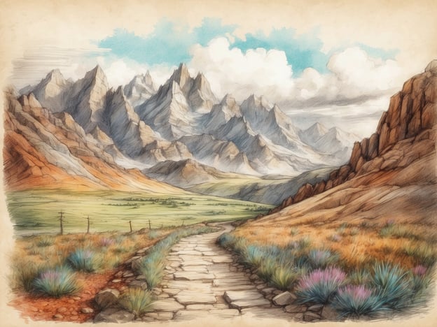 Auf dem Bild ist eine malerische Landschaft mit majestätischen Bergen, sanften Hügeln und einem ruhigen, geschwungenen Weg zu sehen. Diese Art von Umgebung bietet viele Ausflugsmöglichkeiten und Sehenswürdigkeiten.Man könnte beispielsweise eine Wanderung in den Bergen unternehmen, die frische Luft und atemberaubende Aussichten genießen. In der Nähe könnten sich Wanderwege befinden, die durch wunderschöne Wiesen und Wälder führen.Ein Besuch in einem Naturpark in der Nähe wäre ebenfalls eine attraktive Option, um die lokale Flora und Fauna zu entdecken. Außerdem könnte man Picknickplätze oder Aussichtsplattformen finden, die ideal sind, um die Landschaft in Ruhe zu genießen.Für Abenteuerlustige könnten Aktivitäten wie Bergsteigen, Klettern oder Radfahren angeboten werden. Solche Orte sind oft auch ideal für Fotografen, die die Schönheit der Natur einfangen möchten.