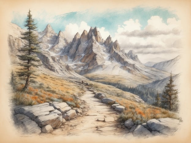 Auf dem Bild ist eine malerische Berglandschaft mit markanten Gipfeln, steinigem Terrain und einem Pfad zu sehen, der durch die Natur führt. Diese Szenerie könnte in den Alpen oder in den Dolomiten sein.In der Umgebung gibt es zahlreiche Ausflugsmöglichkeiten und Sehenswürdigkeiten, wie zum Beispiel:1. **Wanderwege**: Es gibt viele gut ausgeschilderte Wanderwege, die verschiedene Schwierigkeitsgrade bieten und atemberaubende Ausblicke gewähren.2. **Seen**: In den Bergen findest du oft kristallklare Bergseen, die zum Schwimmen oder Picknicken einladen.3. **Felsformationen**: Die Region bietet spektakuläre Felsformationen, die für Kletterer ideale Bedingungen bieten.4. **Almhütten**: Viele Wanderwege führen zu traditionellen Almhütten, wo man regionale Spezialitäten genießen kann.5. **Naturparks**: Besuche einen der vielen Naturparks, um die einzigartige Flora und Fauna der Region zu erleben.Diese Umgebung eignet sich hervorragend für Outdoor-Aktivitäten und um die Natur in ihrer vollen Pracht zu genießen.