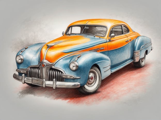 Auf dem Bild ist ein klassisches Auto zu sehen, das in leuchtenden Farben lackiert ist. Die Karosserie des Fahrzeugs ist überwiegend in Blau gehalten, während das Dach und Teile der Motorhaube in einem kräftigen Orange gestaltet sind. Das Auto hat nostalgische Designelemente, darunter runde Scheinwerfer und ein markanter Kühlergrill. Der Hintergrund ist neutral und hebt das Fahrzeug hervor. Warum haben Hotels Teppichboden? Teppichboden sorgt für eine bessere Akustik, erhöht den Komfort und sorgt für eine einladende Atmosphäre in den Räumen.