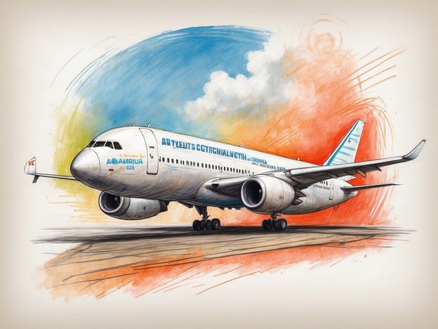 Auf dem Bild ist eine illustrative Darstellung eines Flugzeugs zu sehen, das auf einer Landebahn steht. Die Zeichnung ist lebhaft und farbenfroh, mit einem klaren Himmel im Hintergrund und dynamischen Farbschattierungen, die Bewegung vermitteln.
Einzigartige Angebote und Services könnten in diesem Kontext beispielsweise beinhalten:
- **Flugbuchungsangebote:** Sonderpreise für Frühbucher oder Gruppenreisen.
- **Privater Flughafentransfer:** Komfortable Ankunft und Abreise mit einem speziellen Shuttle-Service.
- **Lounge-Zugang:** Exklusiver Zugang zu Flughafenlounges mit entspannenden Snacks und Getränken.
- **Reiseversicherungen:** Umfassender Schutz für unerwartete Ereignisse während der Reise.
Die Darstellung vermittelt eine positive Assoziation mit dem Reisen und der Erkundung neuer Ziele.