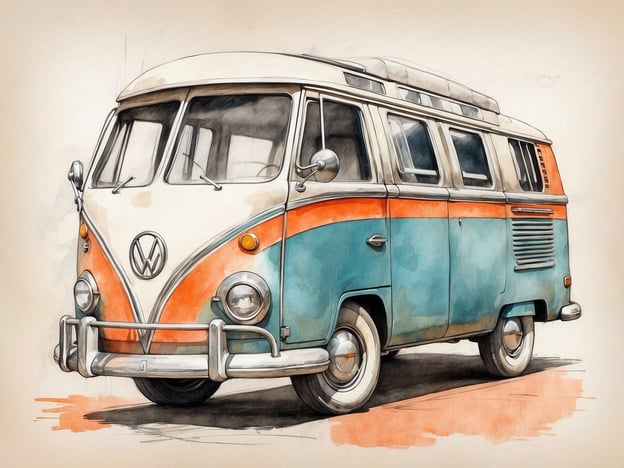 Auf dem Bild ist ein Volkswagen-Bus zu sehen, der in einem nostalgischen Stil gezeichnet ist. Er hat eine charakteristische zweifarbige Lackierung in Orange und Blau.
Zu den Zimmern und Suiten im NYX Hotel könnte man sagen, dass sie modern gestaltet sind, viel Platz bieten und mit verschiedenen Annehmlichkeiten ausgestattet sind. Die Suiten könnten eine stilvolle Atmosphäre mit komfortablen Betten und einem ansprechenden Design bieten, ähnlich wie der Charme des Volkswagen-Busses, der auch eine gewisse Retro-Ästhetik ausstrahlt.