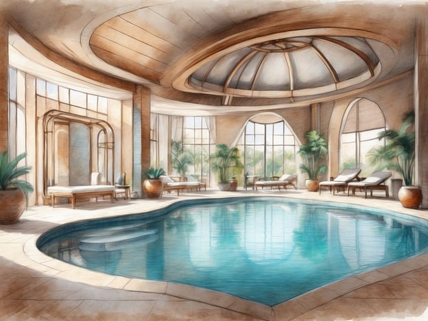 Auf dem Bild ist ein elegantes Spa oder Wellnessbereich zu sehen, der einen ruhigen und entspannenden Eindruck vermittelt. Der Raum ist hell und freundlich, mit großen Fenstern, die viel Licht hereinlassen, und Pflanzen, die eine natürliche Atmosphäre schaffen.
In einem Leonardo Hotel könnte ein solcher Bereich verschiedene Freizeit- und Wellnessangebote bieten, wie beispielsweise:
- Ein beheizter Innenpool, ideal für entspannende Schwimmrunden.
- Liegen zum Relaxen nach dem Schwimmen oder für Wellness-Behandlungen.
- Spa-Anwendungen wie Massagen und Schönheitsbehandlungen zur Erholung.
- Sauna- und Dampfbadangebote für die Förderung des Wohlbefindens.
- Fitnessbereiche für sportliche Aktivitäten.
Diese Angebote tragen dazu bei, den Gästen einen erholsamen Aufenthalt zu ermöglichen.