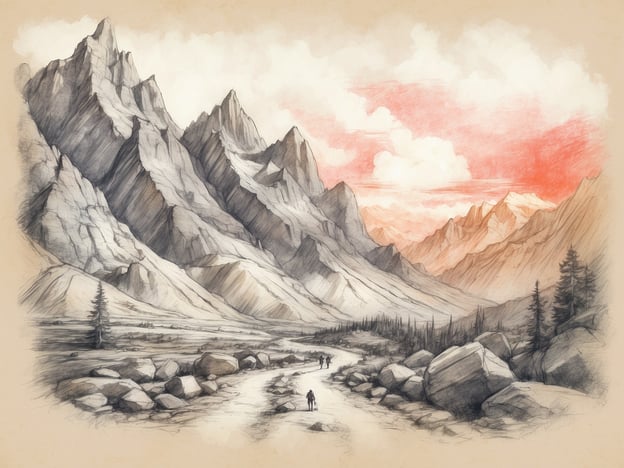 Auf dem Bild sind majestätische Berge und eine malerische Landschaft zu sehen. Es wirkt, als ob jemand auf einem Wanderweg spaziert. In einer solchen Umgebung könnten verschiedene Freizeitaktivitäten stattfinden, wie zum Beispiel:
- **Wandern**: Die Berge bieten viele Wanderwege für unterschiedliche Schwierigkeitsgrade.
- **Bergsteigen**: Erfahrene Kletterer könnten sich an den steilen Felswänden versuchen.
- **Naturfotografie**: Die atemberaubende Landschaft ist ideal für Fotografen.
- **Picknicken**: An schönen Plätzen in der Natur können entspannende Picknicks organisiert werden.
- **Tierbeobachtung**: In den Wäldern und Bergen gibt es viele Möglichkeiten, heimische Tiere zu beobachten.
Diese Aktivitäten würden die Schönheit und Ruhe der Umgebung perfekt zur Geltung bringen.