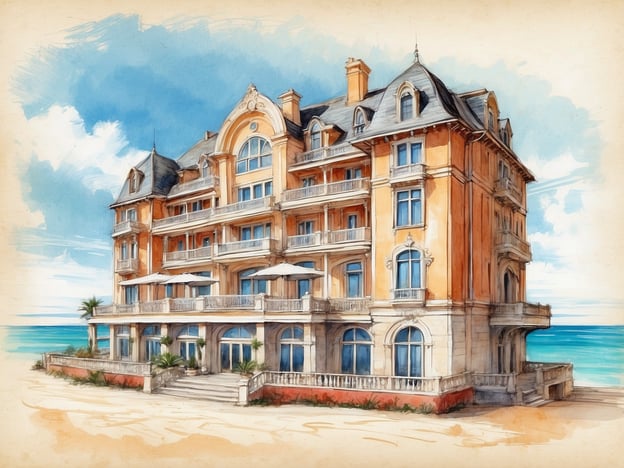 Auf dem Bild ist ein elegantes Hotelgebäude am Strand zu sehen, das an einen historischen Stil erinnert. Es hat mehrere Etagen, große Fenster und Balkone, die den Gästen einen Blick auf das Meer ermöglichen. Die Fassade ist in warmen Farben gehalten, was dem Gebäude eine einladende Atmosphäre verleiht.Die Geschichte des Leonardo Beach Hotels könnte einen ähnlichen Charme widerspiegeln, wobei das Hotel für seinen einzigartigen Service und seine Lage geschätzt wird. Es könnte als bevorzugtes Reiseziel für Urlauber gelten, die einen entspannten Aufenthalt am Meer suchen, und könnte darüber hinaus eine reiche Geschichte an Erlebnissen und Erinnerungen beherbergen, die Gäste im Laufe der Jahre gemacht haben.