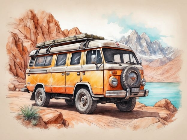 Auf dem Bild ist ein klassischer orangefarbener VW-Bus zu sehen, der in einer beeindruckenden Landschaft mit Bergen und einem See geparkt ist. Diese Szene vermittelt ein Gefühl von Abenteuer und Freiheit.
Einzigartige Angebote und Aktivitäten könnten in diesem Kontext Campingtouren in der Natur, Selbstfahrertouren durch malerische Regionen oder kreative Workshops zur Restauration von Oldtimern sein. Man könnte auch entspannende Aktivitäten wie Lagerfeuerabende oder Sternenhimmelbeobachtungen planen, um das Naturerlebnis zu bereichern.