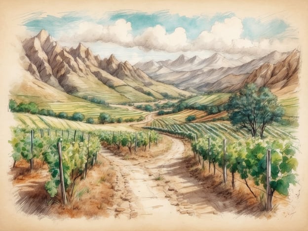 Auf dem Bild ist eine malerische Landschaft mit Weinreben und Bergen im Hintergrund zu sehen. Diese Art von Umgebung lädt zu verschiedenen Freizeitaktivitäten ein.
Hier sind einige mögliche Aktivitäten und Attraktionen in der Nähe:
1. **Weinproben**: Viele Weingüter in der Region bieten Verkostungen an, wo Besucher lokale Weine probieren und mehr über den Herstellungsprozess lernen können.
2. **Wandern und Radfahren**: Die abwechslungsreiche Landschaft eignet sich hervorragend für Wander- und Fahrradtouren. Es gibt zahlreiche Wanderwege, die durch die Weinberge und die umliegenden Berge führen.
3. **Picknick**: Die idyllische Umgebung ist ideal für ein Picknick im Freien. Viele Weingüter verfügen über schöne Picknickplätze.
4. **Kunst und Kultur**: Oft gibt es in der Umgebung Kunstausstellungen oder regionale Feste, die sich rund um Wein und Landwirtschaft drehen.
5. **Fotografie**: Die beeindruckende Landschaft bietet zahlreiche Gelegenheiten für Fotografen, die Schönheit der Natur festzuhalten.
Diese Aktivitäten machen einen Besuch in dieser malerischen Weinregion besonders attraktiv!