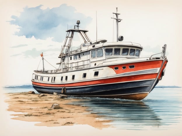 Auf dem Bild ist ein Schiff zu sehen, das auf einem sandigen Ufer steht, mit Wasser umgeben. Solche Boote sind häufig im Inselleben anzutreffen, wo die Bewohner oft auf die Schifffahrt angewiesen sind, um den Kontakt zur Hauptinsel oder zum Festland zu halten. Diese Schiffe dienen nicht nur dem Transport, sondern sind auch wichtig für die lokale Fischerei, den Handel und manchmal sogar für die Erholung.Das Inselleben ist geprägt von einer engen Verbindung zum Wasser. Viele Menschen genießen das Meer, sei es beim Fischen, Segeln oder einfach nur beim Entspannen am Strand. Die Ruhe und Abgeschiedenheit machen die Inseln zu einem besonderen Ort, wo man dem hektischen Alltag entfliehen kann. Boote wie das auf dem Bild sind Symbole dieser Lebensweise und verbinden die Menschen mit der Natur und ihrer Gemeinschaft.