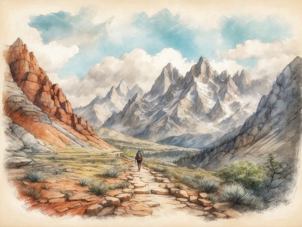 Auf dem Bild sieht man eine wunderschöne Berglandschaft mit einem Wanderer, der einen Weg entlang geht. Diese malerische Kulisse bietet zahlreiche Aktivitäten und Ausflüge für die Gäste des Hotels:
1. **Wanderungen**: Es gibt verschiedene Wanderwege, die durch die atemberaubende Natur führen und geeignete Routen für unterschiedliche Fitnesslevel bieten.
2. **Geführte Touren**: Gäste können an geführten Touren teilnehmen, um mehr über die Flora und Fauna der Region zu erfahren.
3. **Picknicks**: Es gibt ausgewiesene Picknickplätze, ideal für eine entspannte Mahlzeit in der Natur mit Blick auf die Berge.
4. **Fotografie-Exkursionen**: Die malerische Landschaft eignet sich hervorragend für Fotografie, und Workshops können angeboten werden.
5. **Vogelbeobachtung**: Die Region ist ein Lebensraum für viele Vogelarten, und geführte Vogelbeobachtungstouren könnten organisiert werden.
6. **Materialverleih**: Gäste können Ausrüstung wie Wanderstöcke oder Rucksäcke im Hotel ausleihen.
Diese Aktivitäten bieten eine wunderbare Möglichkeit, die Natur zu genießen und die Schönheit der Berge hautnah zu erleben.