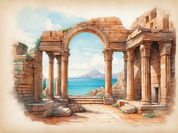 Auf dem Bild sind antike Ruinen zu sehen, die an einer Küste liegen. Die Struktur weist Säulen und ein großes Tor auf, und im Hintergrund erstreckt sich das Meer mit einem Gebirgszug.
In der Umgebung könnten sich eine Reihe von Sehenswürdigkeiten befinden, darunter:
1. **Antike Stadt Myra**: Bekannt für ihre gut erhaltenen Ruinen und Felsengräber.
2. **Lykiens Küste**: Berühmt für ihre atemberaubenden Ausblicke und historischen Stätten.
3. **Kaputaş Strand**: Ein malerischer Strand, ideal zum Entspannen.
4. **Patara**: Ein weiterer historischer Ort mit einer der schönsten Strände der Türkei.
Diese Attraktionen machen die Region zu einem beliebten Ziel für Geschichtsinteressierte und Naturliebhaber.
