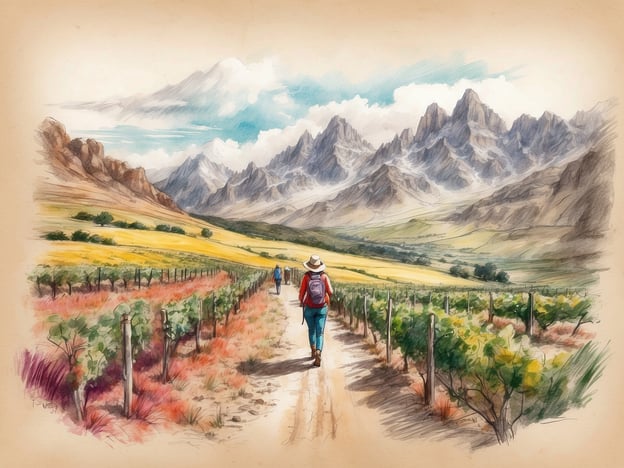 Auf dem Bild ist eine malerische Landschaft mit Weinbergen und Bergen im Hintergrund zu sehen. Diese Umgebung eignet sich hervorragend für verschiedene Aktivitäten, die Gäste eines nahegelegenen Hotels genießen könnten.Mögliche Aktivitäten umfassen:1. **Wandern**: Die wunderschönen Pfade entlang der Weinberge laden zu erholsamen Spaziergängen ein.2. **Weintouren**: Besuche in den nahegelegenen Weingütern, um lokale Weine zu verkosten und mehr über den Weinbau zu erfahren.3. **Fotografie**: Die beeindruckende Aussicht auf die Berge und die malerischen Weinberge bieten viele Fotomotive.4. **Picknicks**: An geeigneten Plätzen in der Natur können Picknicks organisiert werden, um die Ruhe und Schönheit der Umgebung zu genießen.5. **Radfahren**: Es gibt oft Radwege, die durch die idyllische Landschaft führen und sportliche Aktivitäten ermöglichen.Diese Aktivitäten bieten eine perfekte Möglichkeit, die Natur zu erleben und zu entspannen.