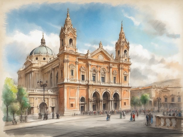 Auf dem Bild ist eine beeindruckende Kirche oder Kathedrale zu sehen, die wahrscheinlich eine bedeutende Sehenswürdigkeit darstellt. In der Nähe könnte man Sehenswürdigkeiten finden wie die Basilika Santa Maria Maggiore, die berühmte Piazza della Repubblica oder das Teatro dell'Opera di Roma. Diese Orte bieten weitere kulturelle und historische Erlebnisse in der Umgebung.