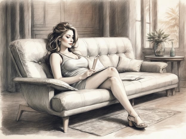 Auf dem Bild ist eine entspannte Umgebung zu sehen, in der eine Frau auf einem bequemen Sofa sitzt und ein Buch liest. Dies vermittelt ein Gefühl von Ruhe und Erholung. Solche Momente eignen sich perfekt für Freizeit- und Wellnessangebote, wie zum Beispiel:
1. **Lesen in einem Spa**: Viele Wellness-Einrichtungen bieten ruhige Leseecken an, wo man nach einer Behandlung entspannen kann.
2. **Wellness-Oasen zu Hause**: Man könnte ein gemütliches Leseeck in der eigenen Wohnung gestalten, mit bequemen Kissen und sanfter Beleuchtung.
3. **Lese-Retreats**: Veranstaltungen, die sich auf das Lesen und die Entspannung in der Natur konzentrieren, um Körper und Geist zu regenerieren.
Solche Angebote fördern das Wohlbefinden und die innere Ruhe.