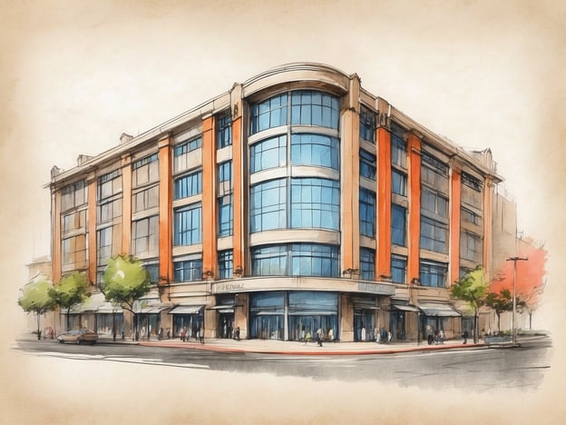 Auf dem Bild ist eine künstlerische Darstellung des Leonardo Hotels in Cardiff zu sehen. Es zeigt ein modernes Gebäude mit großen Fenstern und eine ansprechende Architektur. Die Fassade ist mit orangefarbenen Akzenten gestaltet und umgibt einen einladenden Eingangsbereich. Rund um das Gebäude sind Bäume und Passanten abgebildet, die eine lebendige Atmosphäre erzeugen.
Das Leonardo Hotel Cardiff bietet eine zentrale Lage mit komfortablen Unterkünften, ideal für sowohl Geschäftsreisende als auch Urlauber. Es verfügt über moderne Annehmlichkeiten, ein Restaurant, Tagungsräume und verschiedene Freizeitangebote, um den Gästen einen angenehmen Aufenthalt zu ermöglichen.