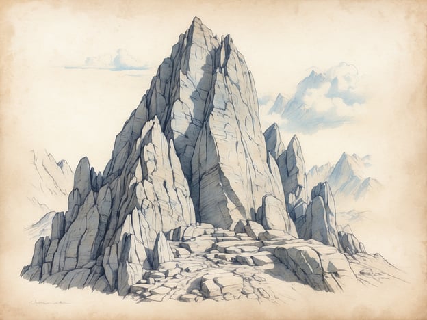 Das Bild zeigt eine beeindruckende Berglandschaft mit steilen, schroffen Felsen. Hier sind einige Ausrüstungselemente und Sicherheitstipps, die beim Erkunden solcher Gebiete nützlich sind:### Ausrüstung:1. **Festes Schuhwerk**: Wanderschuhe mit gutem Profil sorgen für Stabilität und Schutz.2. **Kletterausrüstung**: Seil, Kletterschuhe und Sicherheitsgeschirr sind wichtig, wenn man in steilen Bereichen klettern möchte.3. **Navigation**: Eine Karte, ein Kompass oder ein GPS-Gerät helfen, sich im Gebirge zurechtzufinden.4. **Wasser und Snacks**: Ausreichend Flüssigkeit und energiereiche Lebensmittel sind essenziell für längere Touren.5. **Erste-Hilfe-Set**: Für kleine Verletzungen ist ein gut ausgestattetes Erste-Hilfe-Set unerlässlich.### Sicherheitstipps:1. **Wetter überprüfen**: Vor der Tour sollte das Wetter genau beobachtet werden, um unerwartete Stürme zu vermeiden.2. **Routenplanung**: Eine gut durchdachte Route, die dem eigenen Können entspricht, ist wichtig.3. **Partner mitnehmen**: Immer in Begleitung mit einem zweiten Wanderer gehen, um im Notfall Hilfe zu leisten.4. **Auf Markierungen achten**: Offizielle Wege und Markierungen nicht verlassen, um sich nicht zu verirren.