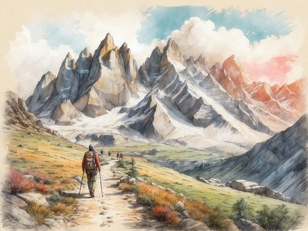 Auf dem Bild ist eine wunderschöne Berglandschaft zu sehen, in der Wanderer auf einem gepflasterten Pfad durch die Natur spazieren. Diese Kulisse bietet viele Aktivitäten und Freizeitmöglichkeiten für Gäste:
1. **Wandern**: Die markierten Wanderwege laden zu Erkundungstouren in der beeindruckenden Natur ein. Es gibt Routen für verschiedene Schwierigkeitsgrade.
2. **Bergsteigen**: Für Abenteuerlustige gibt es auch anspruchsvollere Kletterrouten und Möglichkeiten zum Bergsteigen.
3. **Fotografie**: Die atemberaubenden Ausblicke sind perfekt für Fotografie. Gäste können die Schönheit der Landschaft festhalten.
4. **Picknick**: Ruhige Plätze bieten sich an, um ein Picknick mit der Familie oder Freunden in der Natur zu genießen.
5. **Vogelbeobachtung**: Die Region kann viele verschiedene Vogelarten beherbergen, was sie zu einem idealen Ort für Vogelbeobachter macht.
6. **Naturführungen**: Geführte Touren durch erfahrene Einheimische bieten interessante Informationen über die Flora und Fauna der Region.
7. **Entspannung**: Ein Besuch in der Natur lädt auch dazu ein, einfach zu entspannen und die frische Luft zu genießen.
Diese Erlebnisse machen den Aufenthalt in dieser traumhaften Umgebung besonders bereichernd.