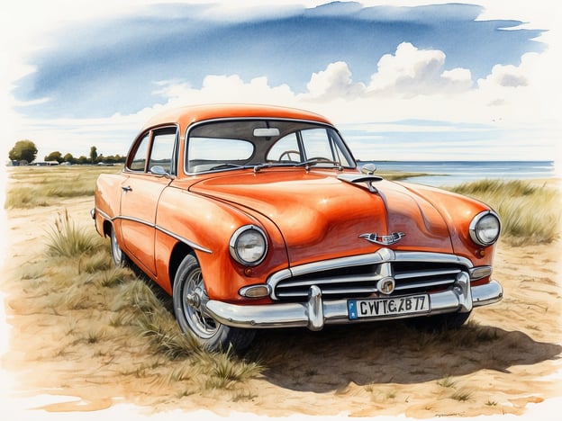 Auf dem Bild ist ein orangefarbenes Auto zu sehen, das in einer sandigen Umgebung steht, wahrscheinlich an einem Küstenstandort. Es passt gut zu einem klassischen Urlaubsgefühl.**Tipps für einen perfekten Urlaub auf Fehmarn**:1. **Strandbesuche**: Entdecken Sie die schönen Strände wie den Südstrand oder den Waweg, ideal zum Entspannen oder für Wassersport.2. **Radfahren**: Fehmarn hat ausgezeichnete Radwege. Leihen Sie sich ein Fahrrad und erkunden Sie die Insel.3. **Sightseeing**: Besuchen Sie den alten Marktplatz in Burg oder die Fehmarnsundbrücke, die eine beeindruckende Aussicht bietet.4. **Aktivitäten**: Probieren Sie Windsurfen oder Kitesurfen. Es gibt viele Schulen, die Kurse anbieten.5. **Essen**: Genießen Sie frischen Fisch in den lokalen Restaurants. Probieren Sie auch die regionalen Spezialitäten wie die Fehmarn-Delikatessen.6. **Natur genießen**: Unternehmen Sie Ausflüge ins Naturschutzgebiet Wallnau, wo Sie viele Vogelarten beobachten können.Mit diesen Tipps können Sie Ihren Aufenthalt auf Fehmarn unvergesslich machen!