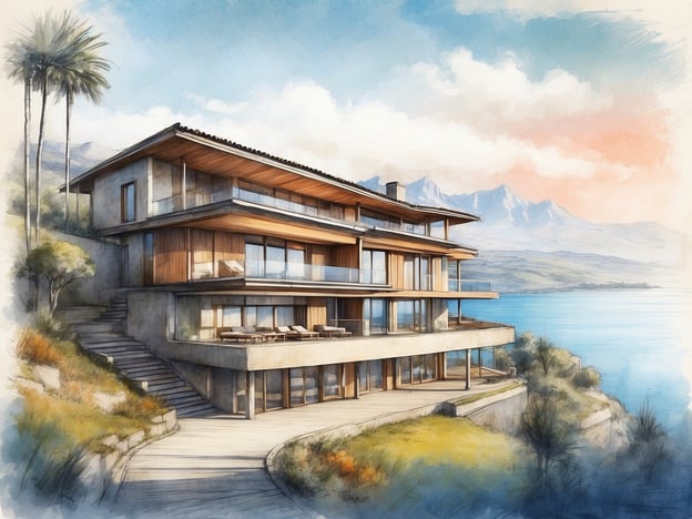 Auf dem Bild ist ein modernes, mehrstöckiges Gebäude zu sehen, das am Wasser liegt und von einer malerischen Landschaft umgeben ist. Die Architektur zeigt große Fenster und Holzverkleidungen, was für eine helle und einladende Atmosphäre sorgt.
Im Vergleich dazu bietet das Leonardo Royal Hotel London Tower Bridge eine elegante und moderne Ausstattung mit Blick auf die ikonische Tower Bridge. Das Hotel verfügt über komfortable Zimmer, ein Restaurant, Wellnessbereiche und Tagungsräume, ideal für Geschäftsreisende und Urlauber gleichermaßen. Es ist bekannt für seinen exzellenten Service und seine zentrale Lage in London.