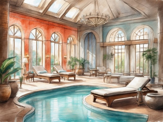 Auf dem Bild ist ein eleganter Wellnessbereich zu sehen, der an die entspannenden Freizeitangebote im Leonardo Hotel Newcastle erinnert. Der Raum hat große Fenster, die viel Tageslicht hereinlassen, sowie eine ansprechende Architektur. Es gibt bequeme Liegen und einen einladenden Pool, ideal für Erholung und Entspannung.
Das Leonardo Hotel Newcastle bietet zudem verschiedene Wellnessangebote, darunter Massagen, Sauna und Fitnessmöglichkeiten, die perfekt sind, um den Alltagsstress hinter sich zu lassen. Urlauber können hier eine Wohltat für Körper und Geist genießen.