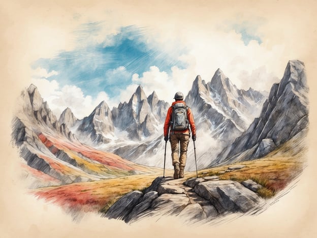 Auf dem Bild ist ein Wanderer zu sehen, der einen malerischen Bergpfad entlanggeht. Die majestätischen Berge im Hintergrund und die bunten Wiesen im Vordergrund laden zu verschiedenen abenteuerlichen Aktivitäten ein. Hier sind einige Aktivitäten für Abenteuerlustige:
1. **Bergwandern**: Erleben Sie die Natur hautnah und erkunden Sie verschiedene Wanderwege in den Bergen.
2. **Klettern**: Nutzen Sie die Felsen als Kletterparadies und testen Sie Ihre Fähigkeiten in der Höhe.
3. **Fotografie**: Halten Sie die atemberaubenden Landschaften und das Lichtspiel der Natur fest.
4. **Wildtierbeobachtung**: Halten Sie Ausschau nach einheimischen Tieren in ihrer natürlichen Umgebung.
5. **Camping**: Übernachten Sie in der Natur und genießen Sie das Lagerfeuer unter dem Sternenhimmel.
Diese Aktivitäten bieten die Möglichkeit, die Schönheit der Berge und die Herausforderungen der Natur zu erleben!