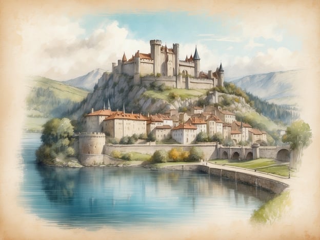 Auf dem Bild ist eine malerische Burg oder Festung zu sehen, die majestätisch auf einem Hügel thront und von einer kleinen Stadt umgeben ist. Diese Art von Darstellung erinnert an die Geschichte von Torri del Benaco, einem charmanten Ort am Gardasee in Italien.
Torri del Benaco ist bekannt für seine historische Burg, die im 15. Jahrhundert erbaut wurde und früher als strategischer Aussichtspunkt diente. Der Ort hat eine reiche Geschichte, die bis in die römische Zeit zurückreicht, und bietet atemberaubende Ausblicke auf den Gardasee. Die kleinen Häuser und die wunderschöne Landschaft um die Burg herum unterstreichen den idyllischen Charakter der Region, der viele Besucher anzieht.
Das Bild vermittelt ein Gefühl von Geschichte und natürlicher Schönheit, ähnlich dem, was man in Torri del Benaco erleben kann.