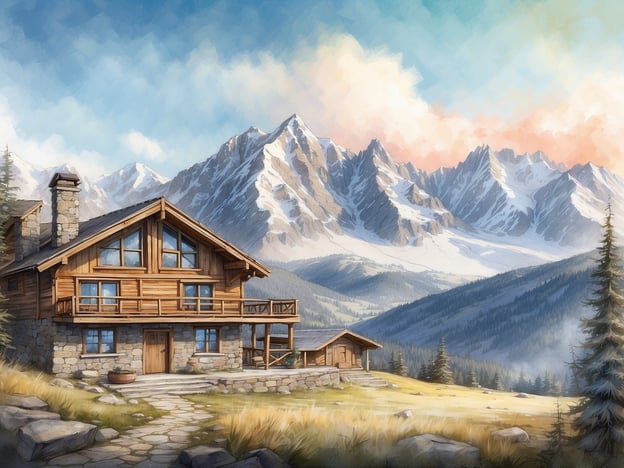 Auf dem Bild ist eine malerische Gebirgsszene mit einem rustikalen Holzhaus zu sehen, umgeben von beeindruckenden Bergen. Die Landschaft strahlt eine ruhige und einladende Atmosphäre aus, die perfekt für eine Erholung in der Natur ist.**Überblick über das Comfort Inn Near Vail Beaver Creek:**Das Comfort Inn Near Vail Beaver Creek bietet eine komfortable Unterkunft in der Nähe der beliebten Skiresorts Vail und Beaver Creek. Die Gäste können moderne Annehmlichkeiten genießen, darunter kostenloses WLAN, ein Fitnesscenter und ein saisonaler Außenpool. Außerdem wird ein kontinentales Frühstück serviert, um den Tag gut zu beginnen. Die Lage des Hotels ermöglicht es den Gästen, sowohl Sommer- als auch Winteraktivitäten in der Umgebung zu erleben, was es zu einem idealen Ziel für Outdoor-Enthusiasten macht.