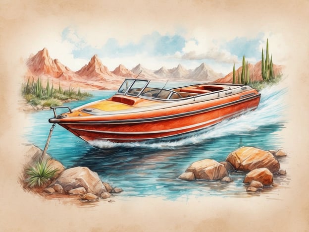 Auf dem Bild ist ein rot lackiertes Boot zu sehen, das mit hoher Geschwindigkeit über das Wasser gleitet. Die Umgebung ist von beeindruckenden Bergen und grüner Vegetation geprägt, was eine atemberaubende Kulisse schafft.**Einzigartige Angebote und Aktivitäten:**1. **Bootstouren**: Genießen Sie aufregende Bootstouren in malerischen Gewässern.2. **Wassersport**: Erleben Sie Abenteuer mit Aktivitäten wie Wasserski oder Wakeboarden.3. **Naturerkundungen**: Entdecken Sie die umliegenden Berge und Pflanzenwelt bei geführten Wanderungen.4. **Angelausflüge**: Nutzen Sie die Möglichkeit, an organisierten Angelausflügen teilzunehmen.5. **Picknick am Wasser**: Planen Sie einen entspannten Nachmittag mit einem Picknick inmitten der Natur.Diese Aktivitäten könnten das Erlebnis vor dieser wunderschönen Kulisse noch bereichern!
