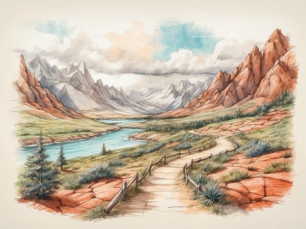 Auf dem Bild ist eine malerische Landschaft mit Bergen, einem klaren Fluss und einem winding Weg zu sehen. Dies erinnert an viele Naturschutzgebiete und Nationalparks, die ideal für Outdoor-Aktivitäten sind.In der Umgebung könnten folgende Aktivitäten und Ausflugsziele interessant sein:1. **Wanderungen**: Zahlreiche Wanderwege bieten die Möglichkeit, die Natur hautnah zu erleben und die atemberaubenden Ausblicke zu genießen.2. **Angeln**: Der Fluss bietet sich hervorragend zum Angeln an, mit vielen ruhigen Plätzen für Angler.3. **Fotografie**: Die beeindruckende Landschaft ist perfekt für Fotografen, um einzigartige Naturaufnahmen zu machen.4. **Picknicks**: Es gibt viele malerische Plätze entlang des Weges, ideal für ein entspannendes Picknick mit Familie oder Freunden.5. **Tierbeobachtung**: In solchen Gebieten kann man oft verschiedene Tierarten beobachten, was besonders für Naturfreunde spannend ist.Diese Umgebung bietet also viele Möglichkeiten, die Natur zu erleben und aktiv zu sein.