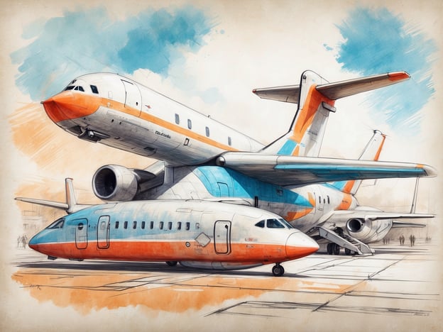 Auf dem Bild ist eine künstlerische Darstellung von mehreren Flugzeugen zu sehen, die übereinander gestapelt sind. Die Maschinen sind in kräftigen Farben wie Orange und Blau gestaltet, was einen auffälligen visuellen Effekt erzeugt.Leider kann ich keine Informationen über das Studio M Hotel bereitstellen, da ich nicht genau weiß, worauf du anspielst. Wenn du spezifische Informationen über das Hotel benötigst, kann ich dir gerne allgemeine Fragen zu Hotels oder deren Annehmlichkeiten beantworten.