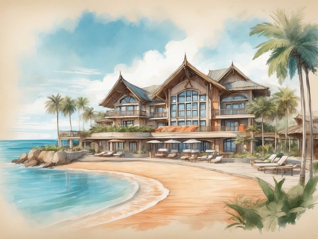 Auf dem Bild ist eine malerische Strandvilla zu sehen, die von Palmen umgeben ist und auf einem schönen Sandstrand direkt am Wasser steht. Es handelt sich um ein wunderschönes, architektonisch ansprechendes Gebäude mit großen Fenstern und einem einladenden Außenbereich. Die Atmosphäre wirkt entspannt und tropisch, perfekt für einen Urlaub.Die Geschichte von VIVA Sunrise könnte in einem solch traumhaften Umfeld spielen, wo Menschen Entspannung suchen und neue Energie tanken. Die Gäste genießen den Sonnenaufgang über dem Meer, während sie auf der Terrasse sitzen und den Klang der Wellen hören. Hier finden Erinnerungen und Begegnungen statt, die das Leben bereichern und die Seele nähren.