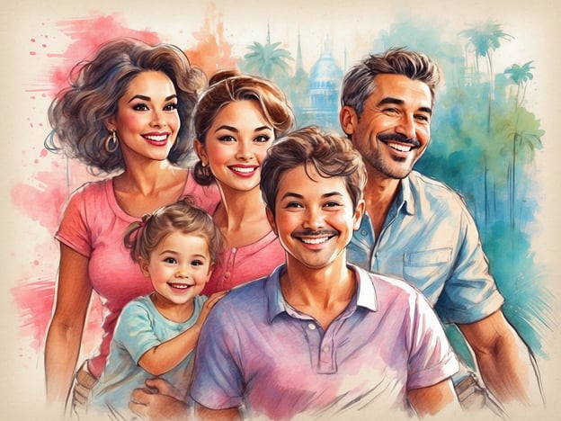 Auf dem Bild ist eine fröhliche Familie zu sehen, die aus fünf Mitgliedern besteht. Sie scheinen eine enge Bindung zueinander zu haben und lachen gemeinsam. Die Umgebung wirkt hell und farbenfroh.Wenn Sie mehr über die einzigartigen Angebote von VIVA Sunrise erfahren möchten, empfehle ich, die verschiedenen Pakete und Services zu erkunden, die ideal für Familien sind. VIVA Sunrise bietet beispielsweise attraktive Tarife, die sowohl für Mobilfunk als auch für Internet geeignet sind, einschließlich spezieller Vorteile für Familienmitglieder.