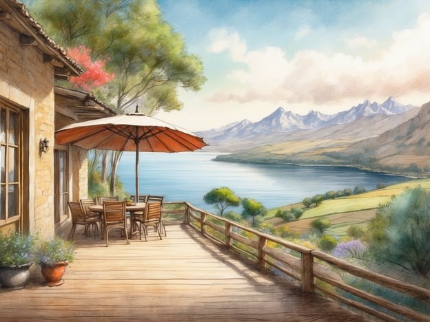 Auf dem Bild ist eine schöne Terrasse mit einem gro ßen Sonnenschirm und einem Essbereich zu sehen, die sich über einem malerischen See mit einer beeindruckenden Berglandschaft im Hintergrund erstreckt. Die Szenerie vermittelt ein Gefühl von Ruhe und natürlicher Schönheit.
Das Casa Andina Standard Colca ist ein Hotel, das Reisenden eine komfortable Unterkunft inmitten der atemberaubenden Landschaft des Colca-Tals bietet. Es liegt in der Nähe von Sehenswürdigkeiten, die die Kultur und Natur der Region widerspiegeln, und bietet Annehmlichkeiten wie eine gemütliche Atmosphäre, ein Restaurant und Möglichkeiten zur Erkundung der umliegenden Natur. Die Gäste können die spektakulären Ausblicke auf die Berge und den Colca-Canyon genießen, was es zu einem idealen Ort für Naturliebhaber macht.