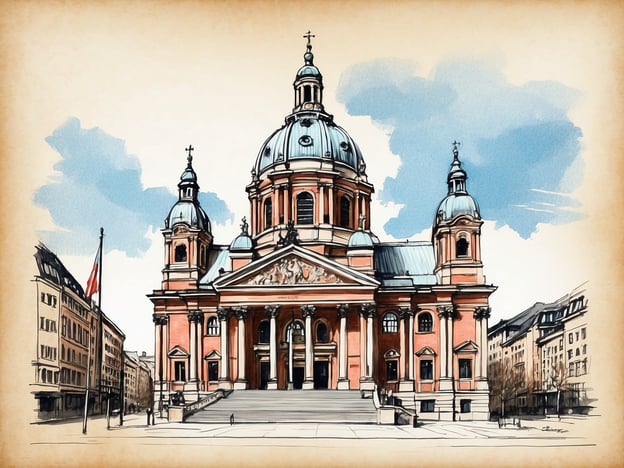 Auf dem Bild ist die schöne Kirche St. Michaelis zu sehen, die auch als "Michaelskirche" bekannt ist. Sie ist ein bedeutendes Beispiel barocker Architektur in München. Der Heilige Michael wird in der christlichen Tradition oft als Beschützer und Kämpfer gegen das Böse angesehen.Die Kirche wurde im 17. Jahrhundert erbaut und ist dem Erzengel Michael gewidmet, der in der Bibel als Führer der himmlischen Heerscharen auftritt. Das imposante Gebäude mit seinen markanten Kuppeln und Ornamenten spiegelt den Einfluss der Jesuiten wider, die damals in Bayern eine wichtige Rolle spielten. St. Michaelis gilt als ein Symbol der Gegenreformation und verkörpert den Glauben und die Macht der katholischen Kirche in dieser Zeit.
