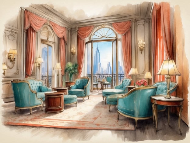 Auf dem Bild ist eine elegante Lounge oder ein Salon zu sehen, ausgestattet mit stilvollen Möbeln in einem hellen Farbton und großen Fenstern, die einen Blick auf eine Stadtlandschaft bieten. Es gibt bequeme Sessel und Tische, und die Dekoration ist luxuriös und einladend.
Das **Casa Andina Premium Piura** ist ein modernes Hotel in Peru, das für seinen erstklassigen Service und komfortable Unterbringung bekannt ist. Es bietet eine Kombination aus traditionellen und modernen Elementen, hervorragende Einrichtungen wie ein Restaurant, einen Pool und Konferenzräume. Die Lage des Hotels ermöglicht es Gästen, die Umgebung zu erkunden und lokale Attraktionen zu genießen.