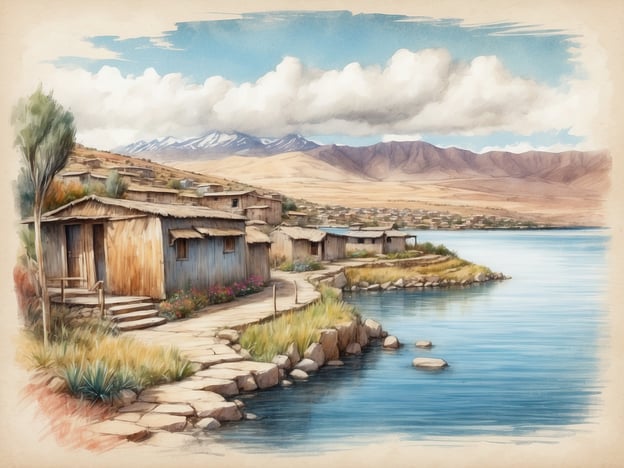 Auf dem Bild ist eine wunderschöne, malerische Landschaft zu sehen, die an ein Gewässer angrenzt. Man erkennt einfache Holzhütten, die an einem schmalen Weg entlang stehen, der zum Wasser führt. Im Hintergrund erstrecken sich sanfte Hügel und Berge, was die natürliche Schönheit der Umgebung unterstreicht.
Casa Andina Standard Puno ist ein Hotel in der Nähe des Titicacasees in Peru. Es bietet komfortable Unterkünfte und eine idyllische Aussicht auf die umgebende Natur. Die Gäste können die lokale Kultur erleben und verschiedene Aktivitäten in der Umgebung unternehmen, darunter Bootsfahrten auf dem Titicacasee und Besuche von Uros-Inseln. Das Hotel legt großen Wert auf Gastfreundschaft und das Wohlgefühl seiner Besucher.