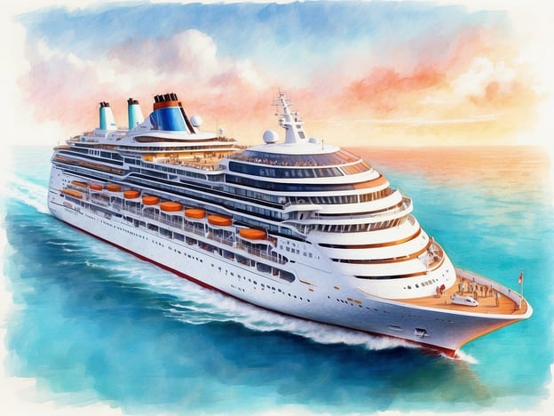Auf dem Bild ist ein großes Kreuzfahrtschiff zu sehen, das durch das Wasser fährt. An Bord könnten Passagiere verschiedene Aktivitäten genießen, wie zum Beispiel Schwimmen in Pools, Entspannen auf Liegen, Essen in Restaurants oder das Besuchen von Bars und Unterhaltungsshows.An Land könnten die Passagiere die Möglichkeit haben, Ausflüge zu machen, historische Stätten zu besichtigen, lokale Märkte zu erkunden oder an Stränden zu entspannen. Auch Aktivitäten wie Schnorcheln, Wandern oder Stadtführungen wären denkbar.