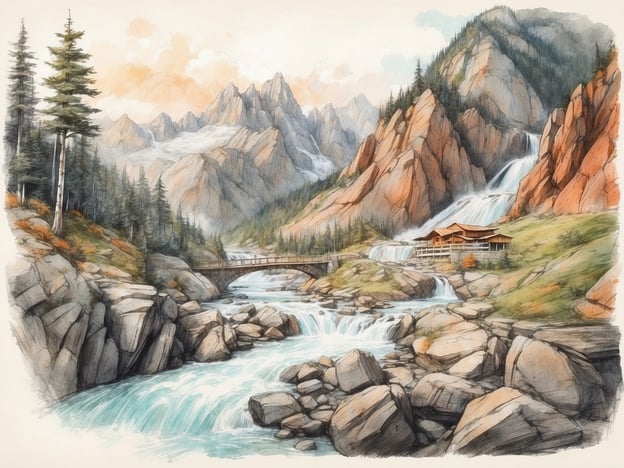 Auf dem Bild ist eine malerische Landschaft mit majestätischen Bergen, einem klaren Fluss und Wasserfällen zu sehen. Für Abenteuerlustige bieten sich hier zahlreiche Aktivitäten an. Man könnte zum Beispiel:1. **Wandern**: Die Umgebung erkunden und verschiedene Wanderwege ausprobieren, die atemberaubende Ausblicke auf die Berge und das Wasser bieten.2. **Kanu- oder Kajakfahren**: Den Fluss hinunter paddeln und die Natur aus einer anderen Perspektive erleben.3. **Bergsteigen**: Die umliegenden Berge erklimmen, um die Herausforderungen der Natur zu genießen und die Aussicht zu bewundern.4. **Fotografie**: Die malerische Landschaft festhalten und die Schönheit der Natur dokumentieren.5. **Angeln**: Sich am Ufer des Flusses entspannen und Fische angeln, während man die Ruhe der Umgebung genießt.Insgesamt bietet diese Landschaft zahlreiche Möglichkeiten für Abenteuer und Erholung in der Natur.