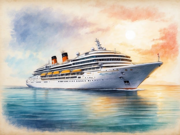 Auf dem Bild ist ein großes Kreuzfahrtschiff zu sehen, das auf dem Wasser fährt. An Bord könnten Passagiere verschiedene Aktivitäten genießen, wie zum Beispiel:- Schwimmen im Pool oder Entspannen auf den Liegen.- Teilnahme an Shows und Unterhaltung im Theater.- Essen in einem der zahlreichen Restaurants oder Bars.- Fitnessaktivitäten im Fitnessstudio oder Yoga auf dem Oberdeck.An Land könnten die Passagiere verschiedene Ausflüge unternehmen, wie:- Erkundung der Küstenstädte und Sehenswürdigkeiten.- Teilnahme an geführten Touren zu historischen Stätten.- Wassersportarten wie Schnorcheln oder Tauchen.- Genießen der lokalen Küche in kleinen Restaurants.