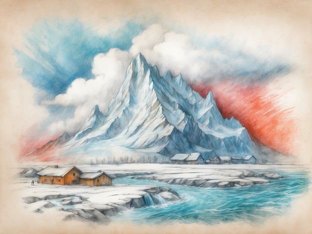Auf dem Bild ist eine majestätische Berglandschaft zu sehen, umgeben von schneebedeckten Gipfeln und einem Fluss, der durch die karge Landschaft fließt. Solche Szenen in der Arktis stehen symbolisch für die Herausforderungen des Klimaschutzes und der Nachhaltigkeit in dieser empfindlichen Region. Der Klimawandel hat bereits erhebliche Auswirkungen auf die Arktis, einschließlich schmelzender Gletscher und veränderter Lebensräume für Flora und Fauna.Der Schutz dieser einzigartigen Ökosysteme ist entscheidend für die Erhaltung der Biodiversität und die Sicherstellung von nachhaltigen Lebensbedingungen für zukünftige Generationen. Maßnahmen, die die Umwelt entlasten und den CO2-Ausstoß reduzieren, sind unverzichtbar, um den ökologischen Fußabdruck menschlicher Aktivitäten in der Arktis zu minimieren.