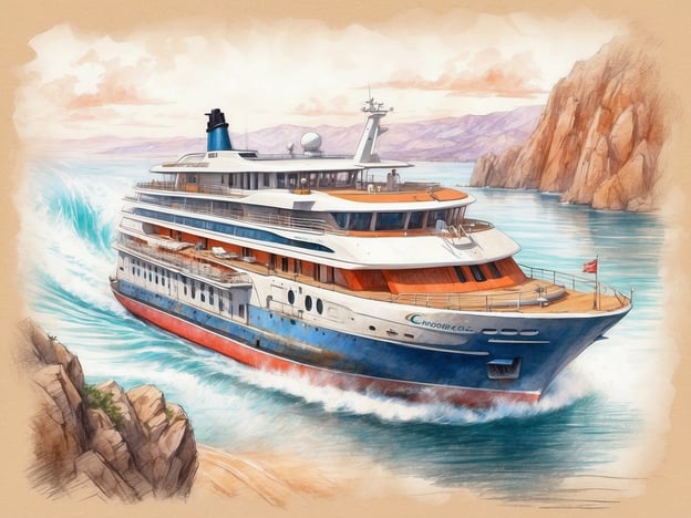 Auf dem Bild ist ein beeindruckendes Kreuzfahrtschiff zu sehen, das durch eine malerische Küstenlandschaft fährt. Während einer Kreuzfahrt auf einem solchen Schiff könnten die Passagiere verschiedene Aktivitäten und Ausflüge genießen, wie beispielsweise:1. **Landgänge**: Ausflüge zu idyllischen Stränden oder historischen Städten an den verschiedenen Haltepunkten.2. **Wassersport**: Schnorcheln, Kajakfahren oder Stand-Up-Paddling in klaren Gewässern.3. **Wellness und Entspannung**: Besuche im Spa-Bereich des Schiffs mit Massagen und Wellnessanwendungen.4. **Gastronomie**: Kulinarische Erlebnisse in speziellen Restaurants an Bord mit internationalen Küchen.5. **Unterhaltung**: Live-Shows, Tanzabende und Filmvorführungen im Freien.6. **Kulturelle Programme**: Vorträge oder Workshops, die lokale Traditionen und Kulturen vorstellen.Diese Aktivitäten machen die Kreuzfahrt zu einem unvergesslichen Erlebnis für die Passagiere.