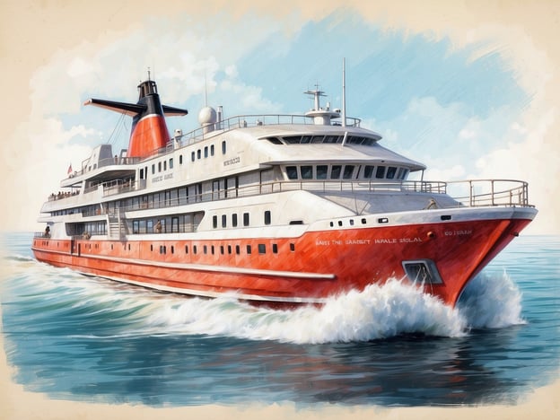 Auf dem Bild ist ein großes, rotes Schiff zu sehen, das auf dem Wasser fährt. Es scheint sich um ein Kreuzfahrtschiff oder ein Passagierschiff zu handeln, das möglicherweise die Küstengewässer befahren könnte.Der Nord-Ostsee-Kanal hat eine große Bedeutung für den Schiffsverkehr in Deutschland. Er stellt eine wichtige Wasserstraße dar, die die Nordseeseite mit der Ostseeseite verbindet und somit den Weg für Schiffe verkürzt. Diese Verbindung ermöglicht es, große Umwege um die Nordspitze Deutschlands zu vermeiden und fördert sowohl den internationalen Handel als auch den Tourismus in der Region. Durch die Nutzung des Kanals können vielfältige Schiffsbewegungen effizient abgewickelt werden, was sowohl wirtschaftliche als auch ökologische Vorteile mit sich bringt.