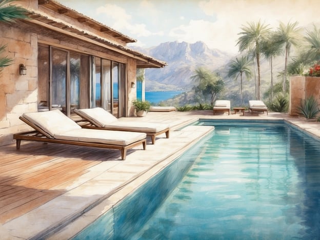 Auf dem Bild ist ein schönes Ferienhaus zu sehen, das einen Blick auf einen Pool und eine atemberaubende Landschaft bietet. Hier sind einige Tipps für deinen perfekten Urlaub in einem Ferienhaus:
1. **Standortwahl**: Wähle ein Ferienhaus in einer ruhigen Umgebung, möglichst mit schöner Aussicht, wie auf dem Bild. Das sorgt für Entspannung und Genuss.
2. **Ausstattung**: Achte darauf, dass das Ferienhaus über die nötige Ausstattung verfügt, wie eine voll ausgestattete Küche, gemütliche Möbel und einen Balkon oder eine Terrasse.
3. **Freizeitmöglichkeiten**: Informiere dich über Aktivitäten in der Umgebung, wie Wandern, Schwimmen oder kulturelle Ausflüge, um deinen Aufenthalt abwechslungsreich zu gestalten.
4. **Einkäufe und Verpflegung**: Plane vorab, wo du Lebensmittel einkaufen kannst. Das Zubereiten von Mahlzeiten im Ferienhaus kann nicht nur kostengünstig, sondern auch gemütlich sein.
5. **Entspannung**: Nimm dir Zeit für Entspannung am Pool oder auf der Terrasse, wie auf dem Bild, um den Stress des Alltags zu vergessen.
Genieße deinen Aufenthalt!