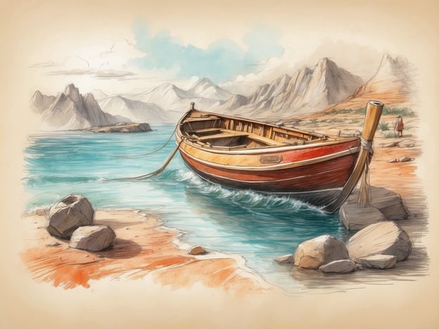 Auf dem Bild ist ein malerisches Küstenmotiv zu sehen. Ein rotes Boot liegt am Ufer eines klaren Gewässers, umgeben von großen Steinen und einem sandigen Strand. Im Hintergrund ragen majestätische Berge auf, was für eine beeindruckende Landschaft sorgt.
Diese Szenerie könnte die perfekte Kulisse für verschiedene Aktivitäten und Erholung bieten, wie zum Beispiel:
- Bootsfahrten auf dem ruhigen Wasser.
- Angeln oder einfach nur das Entspannen am Strand.
- Wandern in den Bergen und die wunderschöne Natur genießen.
- Entdecken der Umgebung und Fotografieren der malerischen Landschaft.
Insgesamt strahlt das Bild eine friedliche und entspannende Atmosphäre aus, die zu einem Ausflug oder einem ruhigen Tag in der Natur einlädt.