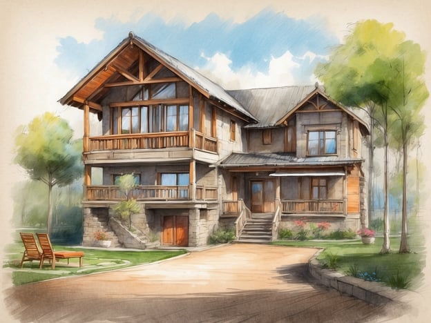 Auf dem Bild ist ein wunderschönes Haus zu sehen, das sich ideal für Familien eignet. Es verfügt über eine ansprechende Architektur mit einem großen Balkon und einem einladenden Eingangsbereich. Die Umgebung ist grün und freundlich, mit einem gepflegten Garten und Sitzgelegenheiten im Freien. Diese Unterkunft bietet genug Platz und Komfort für gemeinsame Familienzeiten und Aktivitäten.