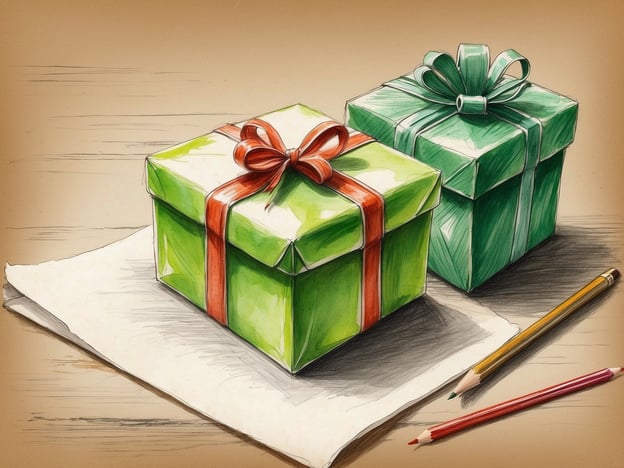 Auf dem Bild sind zwei Geschenkpakete zu sehen, die grün und mit Schleifen verziert sind. Für nachhaltige Geschenkideen könnten folgende Optionen in Betracht gezogen werden:
1. **Wiederverwendbare Geschenktaschen**: Anstelle von Geschenkpapier können wiederverwendbare Taschen verwendet werden.
2. **Natürliche Pflegeprodukte**: Geschenke wie handgemachte Seifen oder Bio-Kosmetik.
3. **Kräutergarten-Set**: Ein Set zum Anbauen von Kräutern, ideal für die eigenen Küche.
4. **Upcycling-Deko**: Dekorationsartikel aus recycelten Materialien.
5. **Erlebnisse schenken**: Gutscheine für nachhaltige Aktivitäten, wie Workshops oder Naturführungen.
Diese Ideen fördern nicht nur ein besseres Umweltbewusstsein, sondern sind auch persönlich und kreativ.
