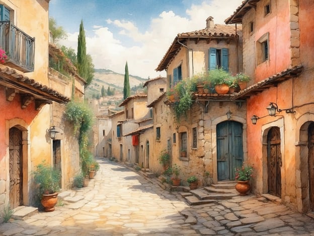 Auf dem Bild ist eine malerische, enge Straße in einem historischen Dorf dargestellt. Die Gebäude sind aus Stein und strahlen einen mediterranen Charme aus. Blumenkübel und lebendige Farben verleihen der Szene eine gemütliche Atmosphäre.
Im Zusammenhang mit kulturellen Schätzen entlang des Eisacktals könnte man an Orte wie Brixen denken, wo die beeindruckende Altstadt mit ihren schönen Gassen und historischen Bauwerken zu finden ist. Auch das Kloster Neustift und die umgebende Natur bieten reichhaltige kulturelle Erlebnisse und eine Verbindung zur Geschichte der Region. Die kunstvollen Fassaden und das traditionelle Handwerk sind ebenfalls Teil des kulturellen Erbes, das das Eisacktal prägt.
