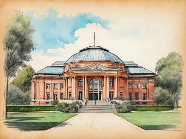 Auf dem Bild ist ein beeindruckendes historisches Gebäude zu sehen, das durch seine neoklassizistische Architektur besticht. Es könnte sich beispielsweise um ein Museum, ein Theater oder ein historisches Rathaus handeln.In der Umgebung könnten Sehenswürdigkeiten wie Parks, Skulpturen und andere historische Gebäude liegen, die zur Schönheit der Stadt beitragen. Möglicherweise gibt es auch Plätze für Veranstaltungen oder Märkte, die das kulturelle Leben der Umgebung bereichern. Wenn das Gebäude tatsächlich ein Museum ist, könnten außerdem Sammlungen und Ausstellungen aus der Region zu besichtigen sein.