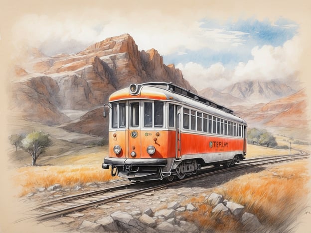 Auf dem Bild ist ein Oldtimer-Zug zu sehen, der auf einer malerischen Strecke durch eine bergige Landschaft fährt. Die Szenerie zeigt warme Farben, die eine einladende Atmosphäre schaffen.
**Optimale Reisezeit wählen:** Die beste Reisezeit für solche malerischen Landschaften sind oft der Frühling und der Herbst, wenn das Wetter angenehm ist und die Natur in voller Farbenpracht erblüht bzw. herbstlich erstrahlt.