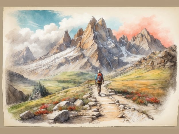 Auf dem Bild ist eine malerische Landschaft mit hohen Bergen und einem Wanderer auf einem Pfad zu sehen. Um einen perfekten Aufenthalt in einer solchen Umgebung zu genießen, empfehle ich folgende Aktivitäten und Ausflugstipps:
1. **Wanderungen**: Nutzen Sie die vielfältigen Wanderwege in der Region, um die atemberaubende Natur zu erkunden. Achten Sie auf verschiedene Schwierigkeitsgrade, sodass sowohl Anfänger als auch erfahrene Wanderer eine passende Route finden.
2. **Fototouren**: Vergessen Sie nicht, Ihre Kamera mitzunehmen. Die beeindruckende Landschaft bietet zahlreiche Fotomöglichkeiten, besonders während der goldenen Stunde am Morgen oder Abend.
3. **Picknicks**: Packen Sie ein Lunchpaket und suchen Sie sich einen schönen Platz mit Aussicht für ein Picknick. Das Genießen von Snacks in der Natur ist oft ein Highlight.
4. **Naturbeobachtungen**: Halten Sie Ausschau nach heimischen Tieren und Pflanzen. Ein Fernglas kann Ihnen helfen, die Tierwelt besser zu beobachten.
5. **Klettern**: Wenn Sie abenteuerlustig sind, erkunden Sie die Möglichkeiten zum Klettern in den umliegenden Felsen. Hierbei sollten Sie immer auf Sicherheit achten und eventuell geführte Touren in Anspruch nehmen.
6. **Entspannung**: Genießen Sie die Ruhe der Natur und gönnen Sie sich Momente der Entspannung. Vielleicht ein gutes Buch im Freien lesen oder einfach die Aussicht genießen.
7. **Lokale Küche**: Besuchen Sie ein nahegelegenes Restaurant oder eine Hütte, um lokale Spezialitäten zu probieren. Oft gibt es in Bergregionen schmackhafte regionale Gerichte.
Genießen Sie Ihren Aufenthalt in dieser wunderschönen Landschaft!