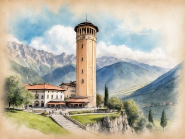 Von Türmen und Aussichten: Der Pulverturm über den Dächern von Meran